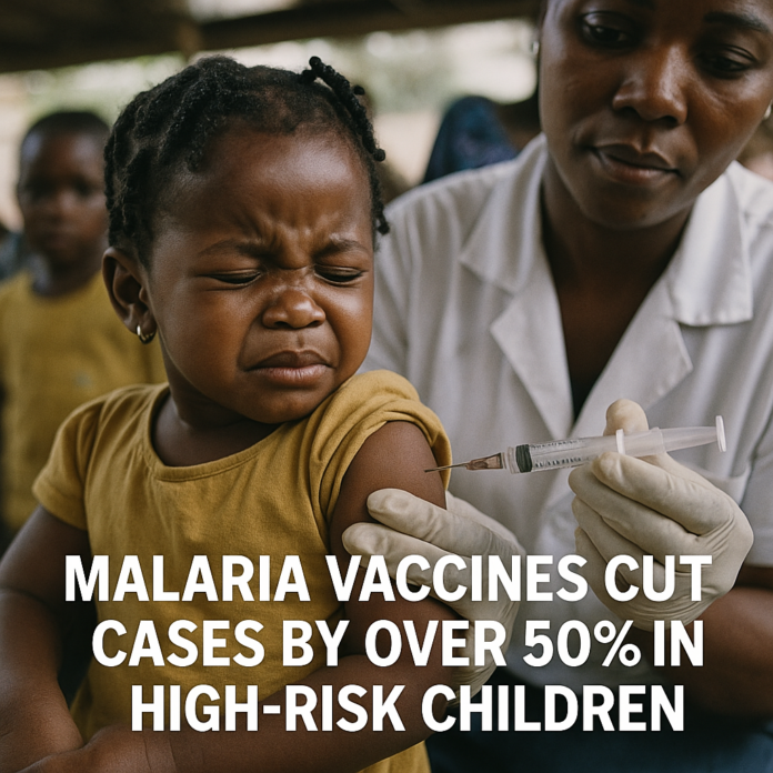 Malaria Vaccines Cut Cases by Over 50 % in High-Risk Children