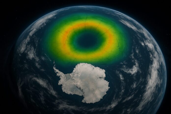 Ozone hole over Antarctica continues healing